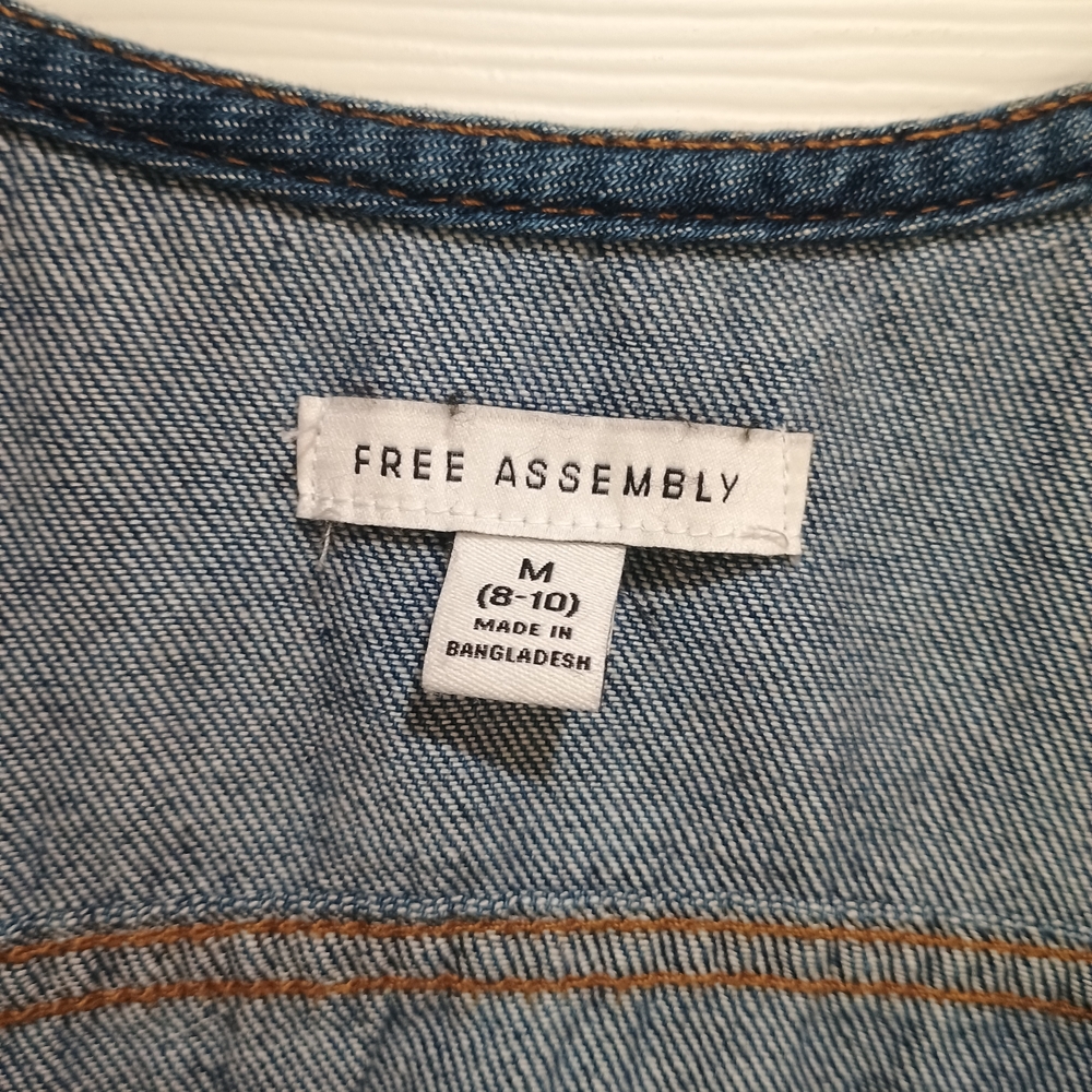 Women's Free Assembly Dark Blue Denim Tank Button Dress Size Medium/8-10 - Picture 5 of 7